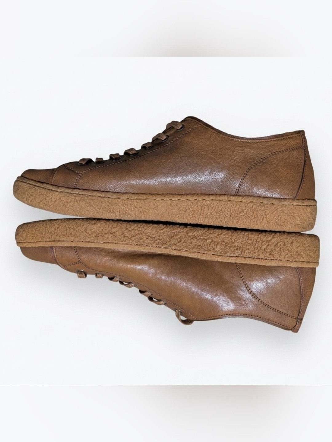 John Varvatos Star Usa Men's Brown Leather Low-Top Sneakers Size 11 Us